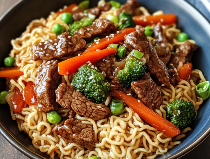 Easy Mongolian Beef Stir-Fry with Ramen