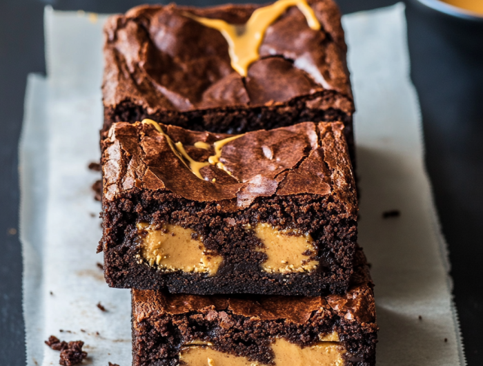 Easy Peanut Butter Stuffed Brownies