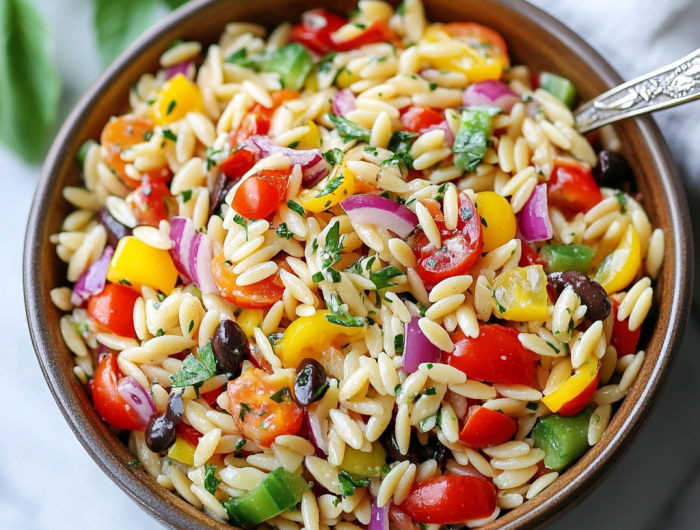 Easy Rainbow Orzo Salad