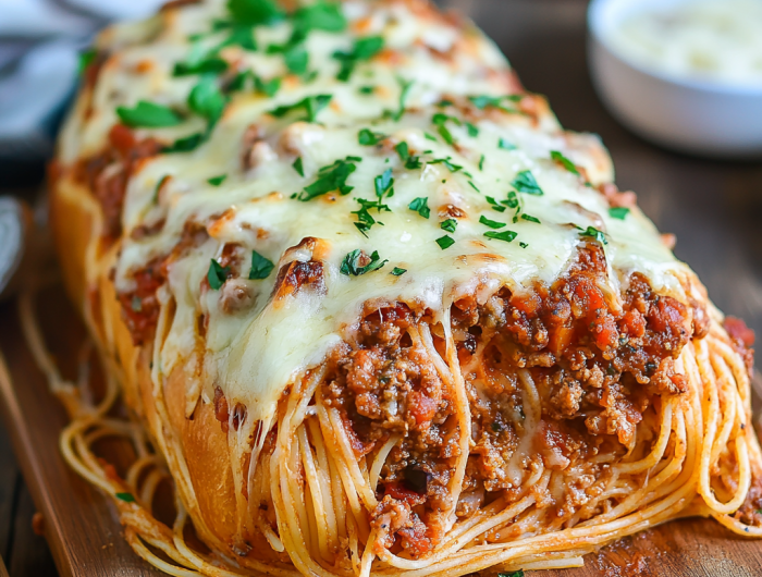 Easy Stuffed Spaghetti Bread