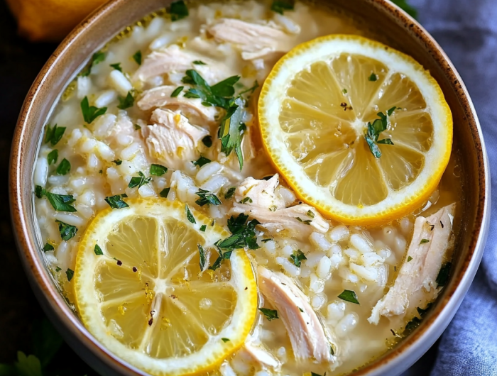 Slow Cooker Lemon Chicken & Rice Soup