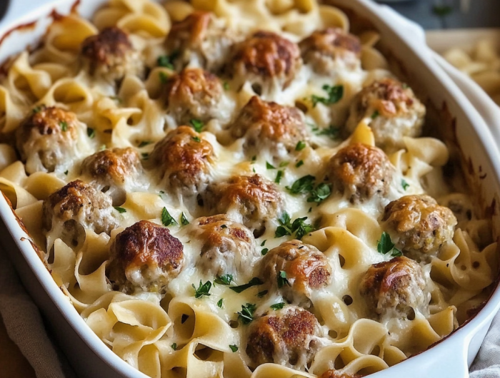 Swedish Meatball Noodle Bake