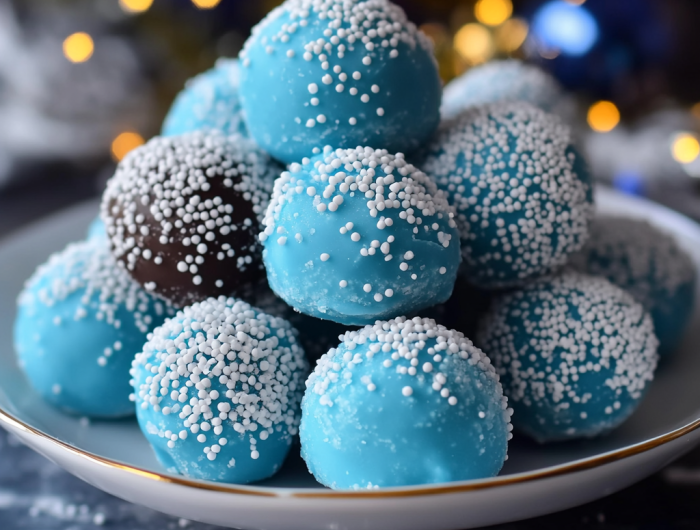 Easy Blue Christmas Truffles