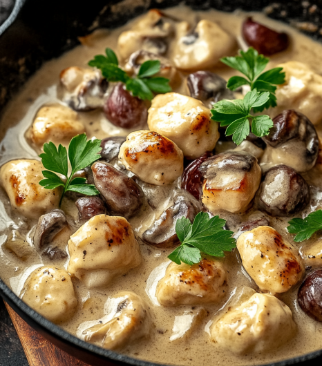 Easy Chicken Mushroom Stroganoff