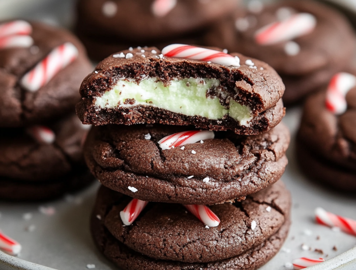 Easy Chocolate Peppermint Cheesecake Cookies