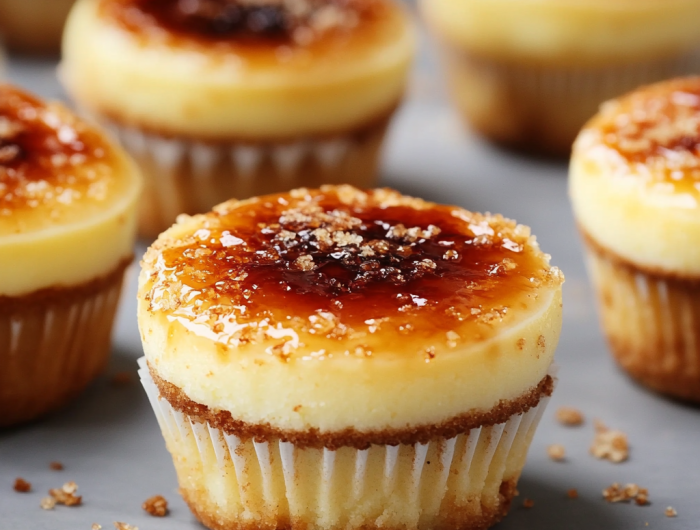 Easy Creme Brûlée Cheesecake Cupcakes