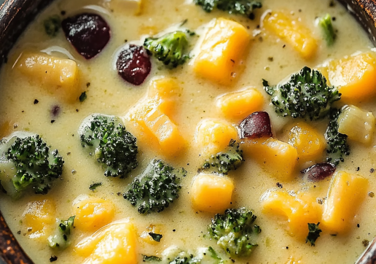 Easy Crockpot Potato Broccoli Cheddar Soup