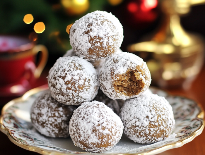 Easy Gingerbread Snowballs