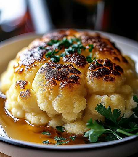 Easy Golden Roasted Cauliflower With Butter Sauce