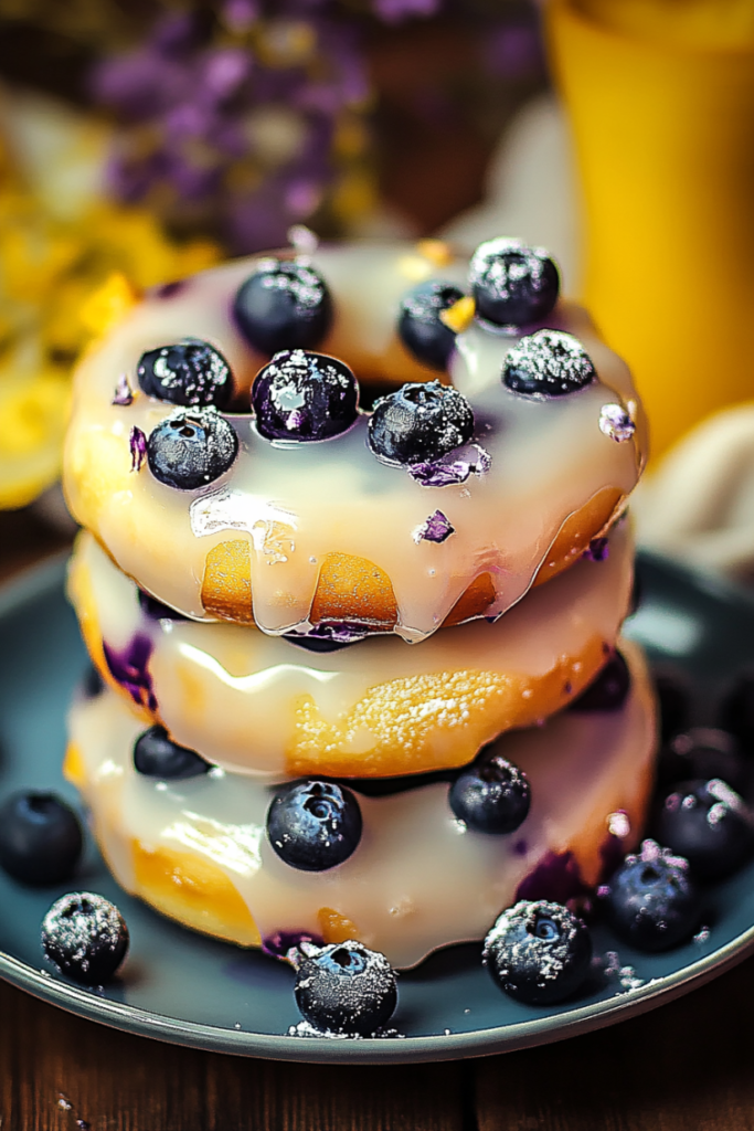 Easy Lemon Blueberry Donuts