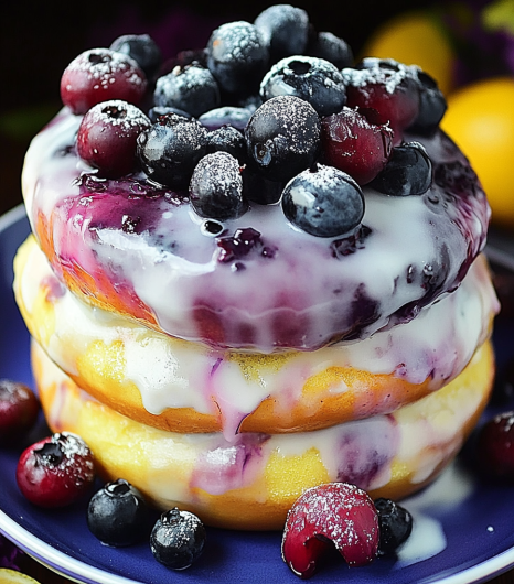 Easy Lemon Blueberry Donuts