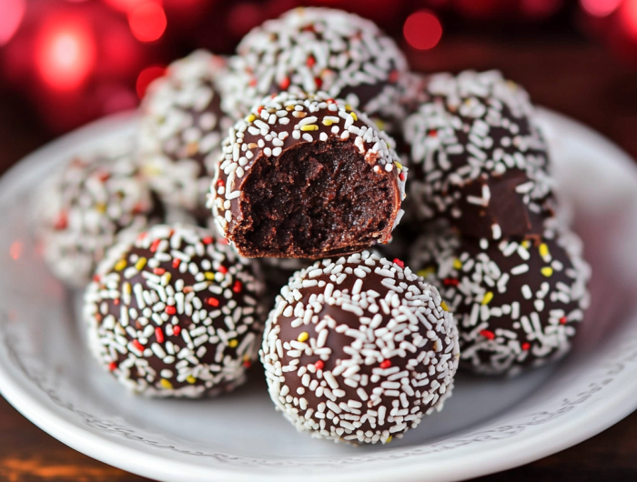 Easy Chocolate Bourbon or Rum Balls