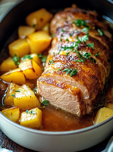 Easy Slow Cooker Pineapple Pork Loin