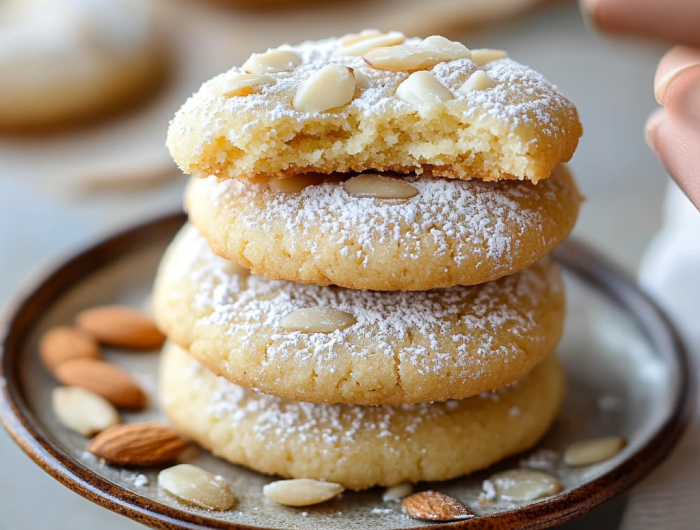 Easy Soft Almond Pillow Cookies