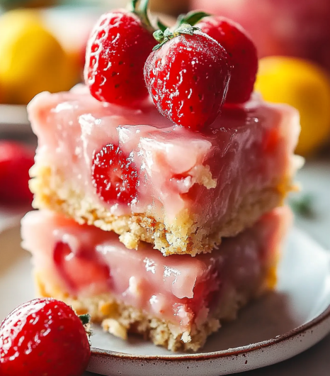 Easy Strawberry Lemon Blondies