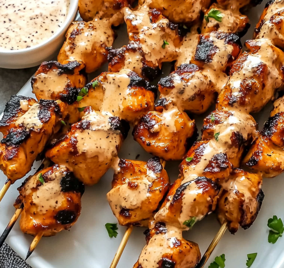 Easy Bang Bang Chicken Skewers