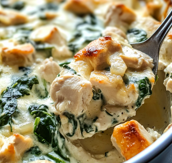 Easy Creamy Chicken and Spinach Casserole