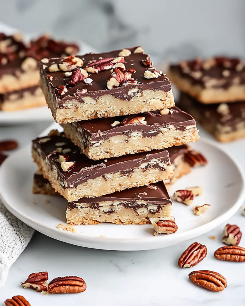 Easy Crispy Chocolate Pecan Shortbread