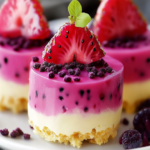 Easy Dragon Fruit Mini Cheesecakes