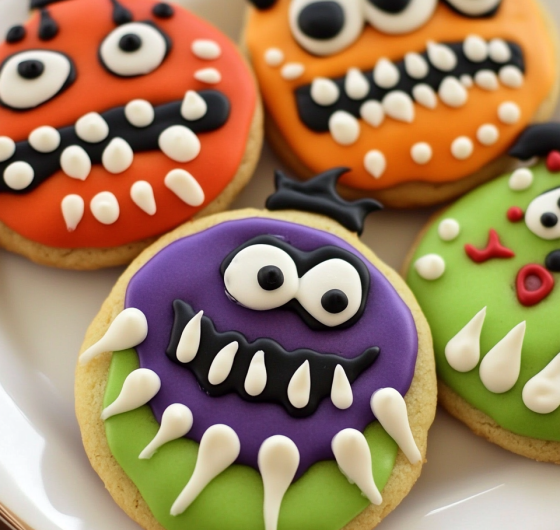 Easy Fun & Spooky Monster Face Cookies