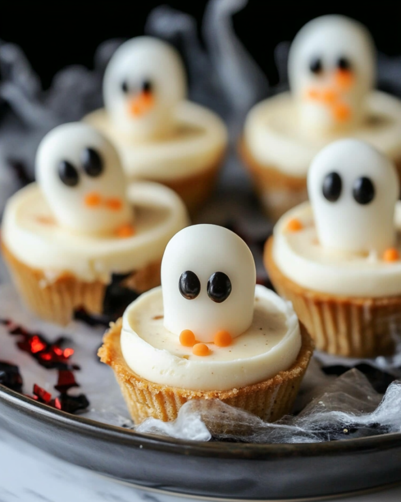 Easy Ghostly Mini Cheesecake Bites