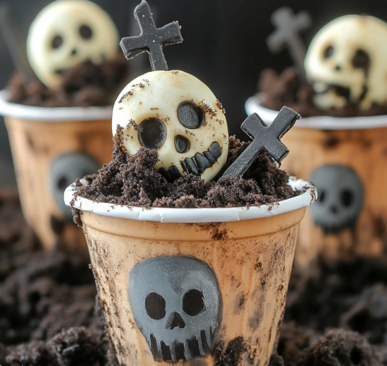 Easy Graveyard Dirt Cake Cups