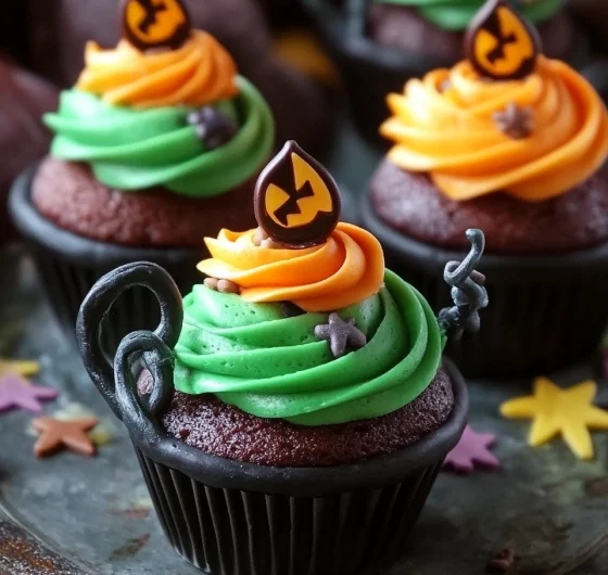 Easy Halloween Cauldron Cupcakes