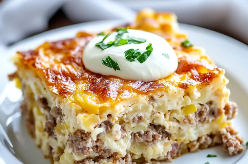 Easy Sausage Hashbrown Breakfast Casserole