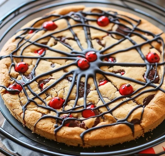 Easy Spiderweb Cookie Cake