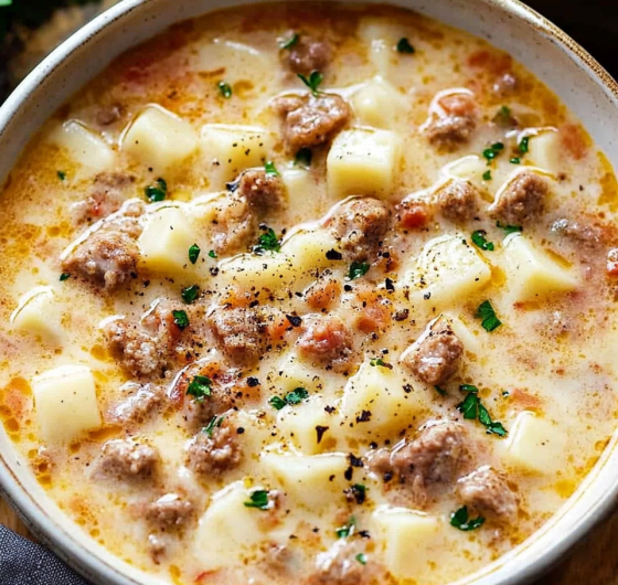 Easy Creamy Parmesan Italian Sausage Ditalini Soup