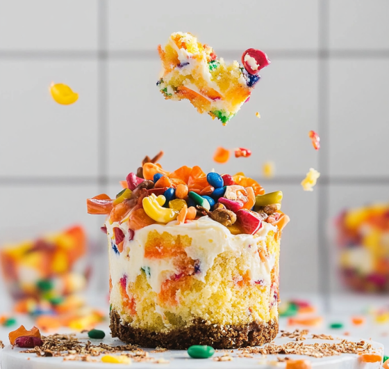 Easy Mini Fruity Pebbles Cheesecakes