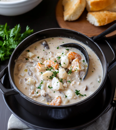 Easy Creamy Seafood Chowder