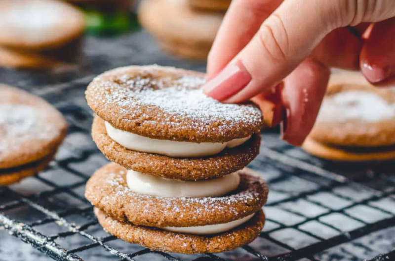 Easy Ginger Molasses Cookies with Eggnog Buttercream