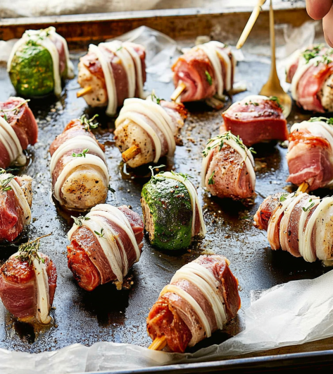 Easy Maple Glazed Bacon-Wrapped Brussels Sprouts