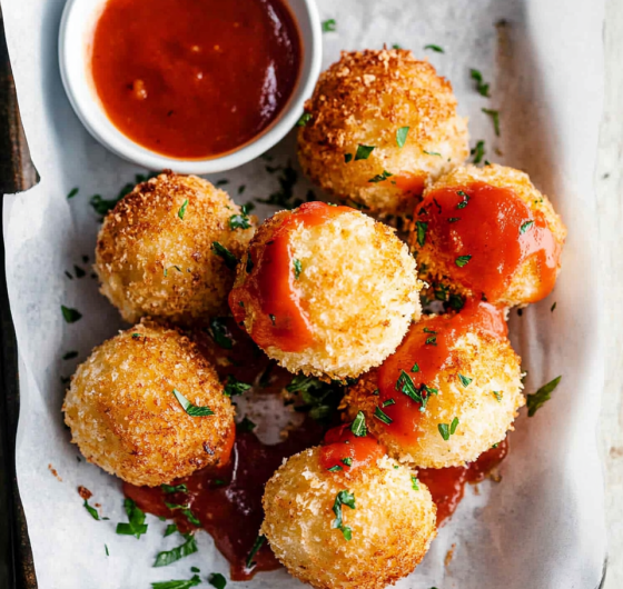 Easy No Deep-Fry Cheese Stuffed Mashed Potato Balls