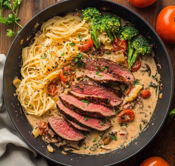 Easy Steak Gorgonzola Alfredo