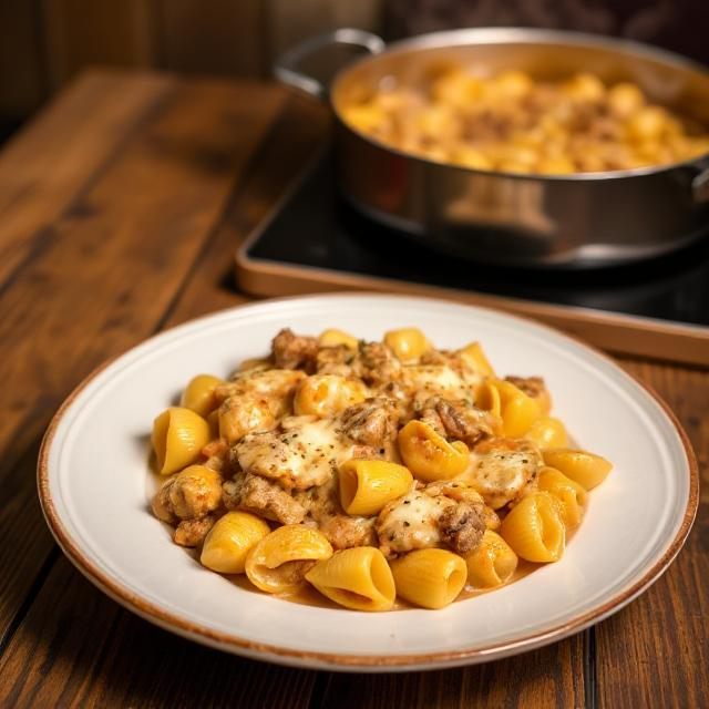 Easy One-Pot Creamy Beef and Shells