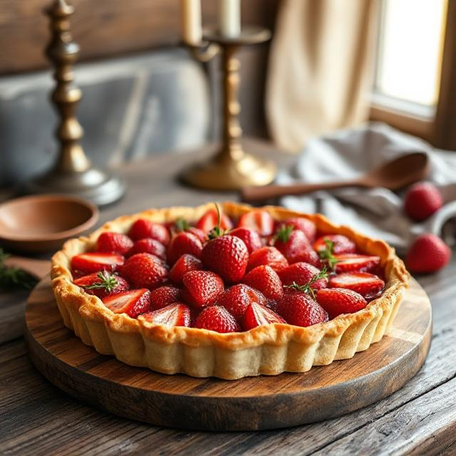 Easy Medieval Strawberry Thyme Tart