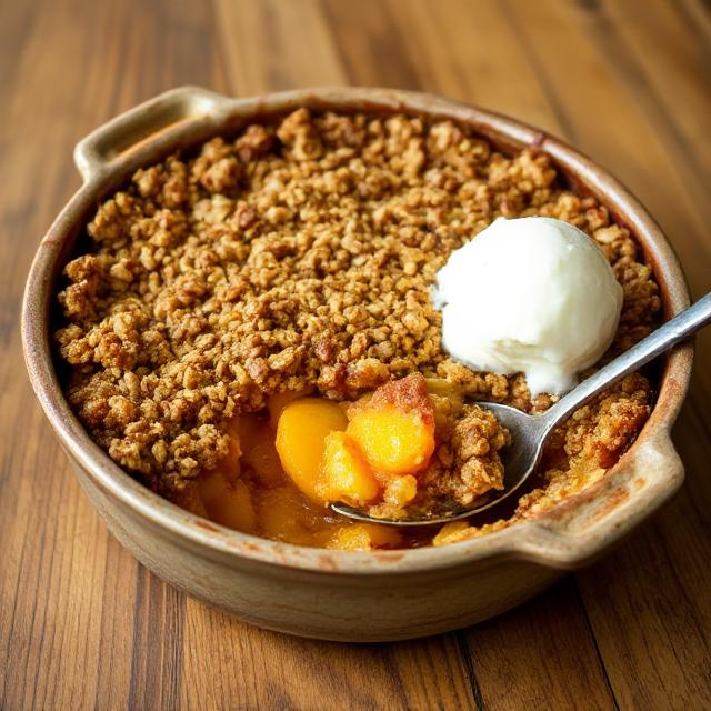 Easy Brown Sugar Bourbon Peach Crisp