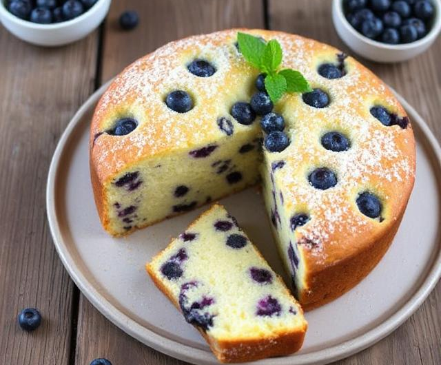 Easy Lemon Blueberry Ricotta Cake