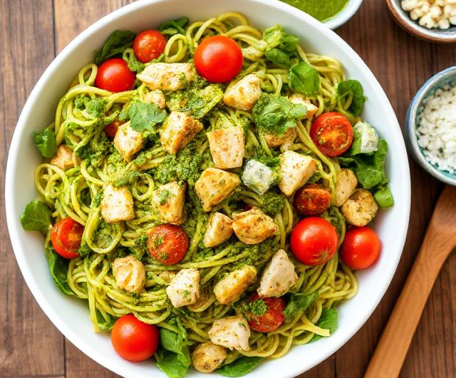 Easy Chicken Pesto Pasta Salad