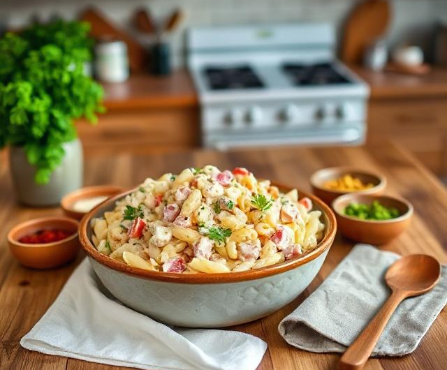 Easy Creamy Ham Pasta Salad