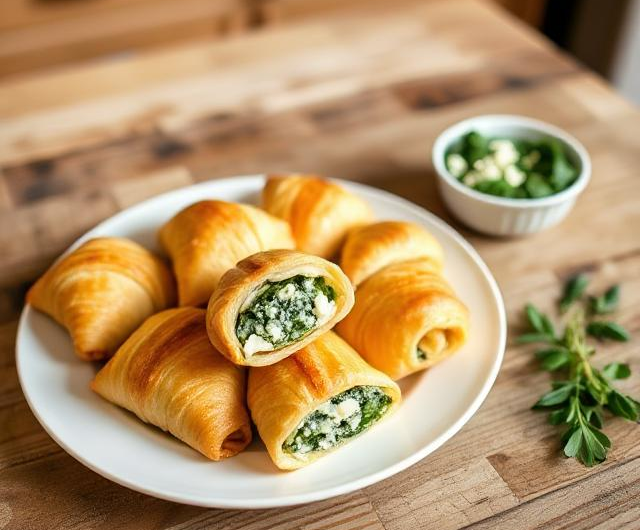 Easy Spinach Feta Crescent Rolls