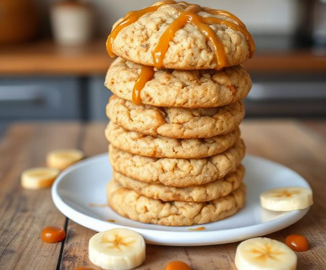 Easy Caramel Banana Bread Cookies