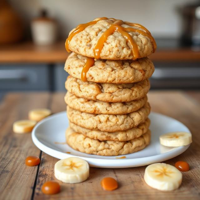 Easy Caramel Banana Bread Cookies