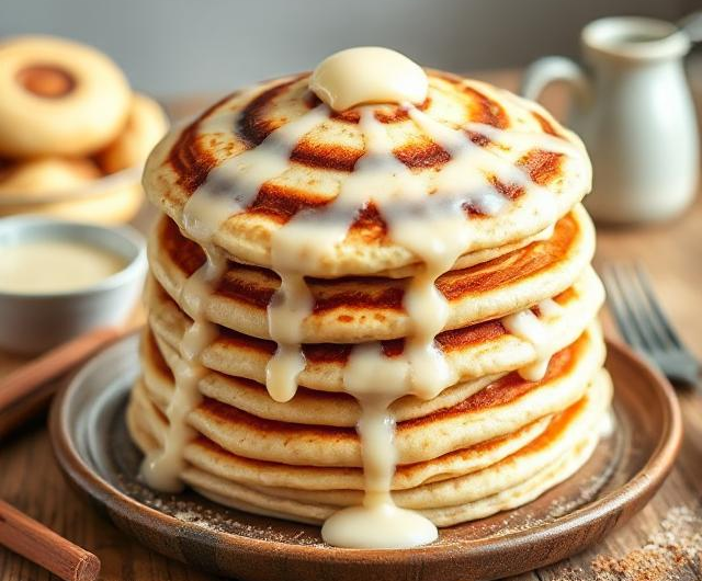 Easy Cinnamon Roll Pancakes