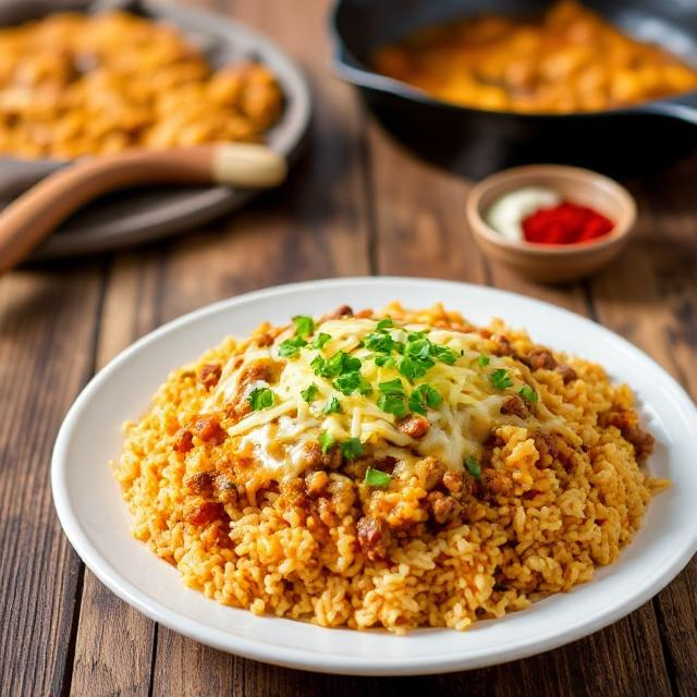 Easy Cheesy Beef Mexican Rice