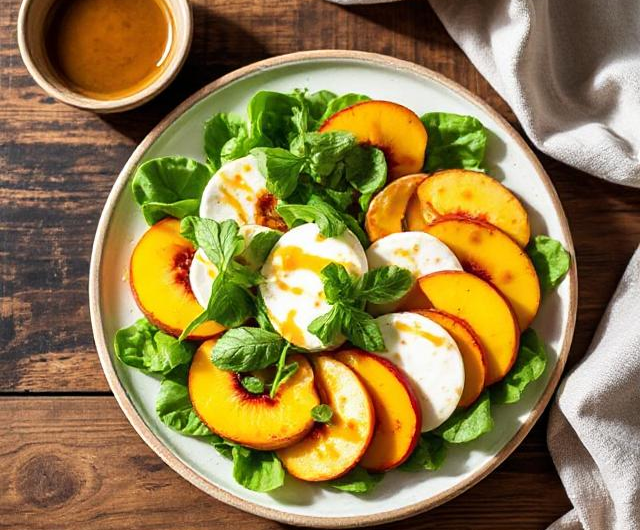 Easy Peach Caprese Salad