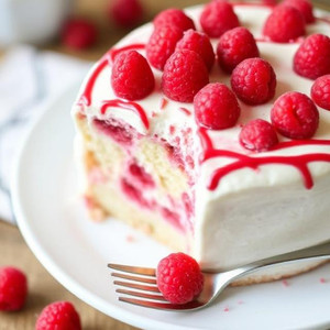 Easy Raspberry Zinger Poke Cake