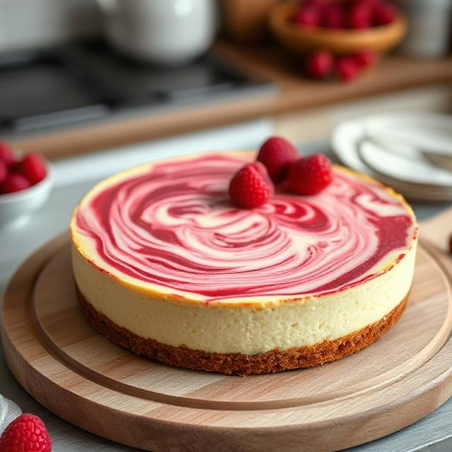 Easy Raspberry Ripple Cheesecake Slice